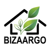 Logo of Bizaargo with a house and leaves design on a white background