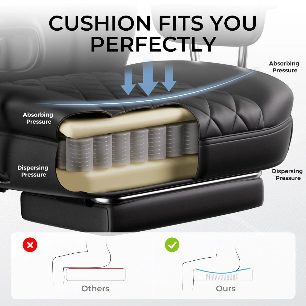 Big & Tall Ergonomic gaming Chair with Footrest & Lumbar Support - Bizaargo