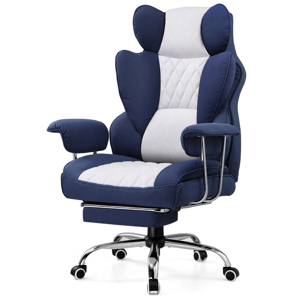 Big & Tall Ergonomic gaming Chair with Footrest & Lumbar Support - Bizaargo