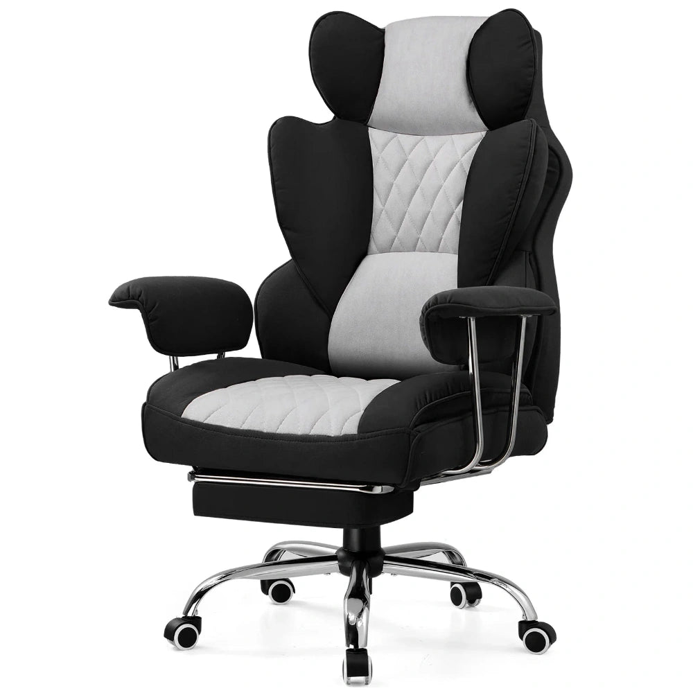 Big & Tall Ergonomic gaming Chair with Footrest & Lumbar Support - Bizaargo