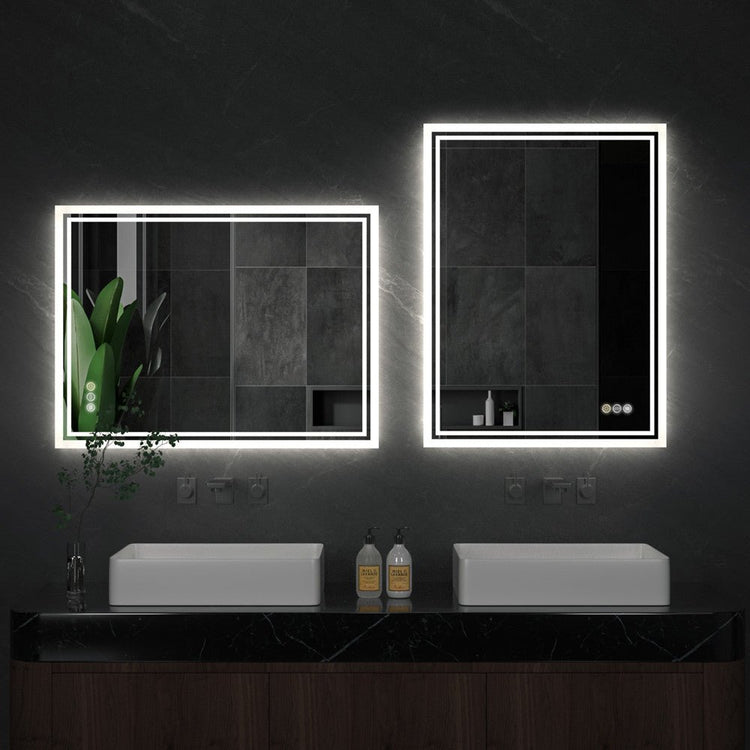 Frameless LED Bathroom Mirror - Dimmable, Anti - Fog, 3 Colors - Bizaargo