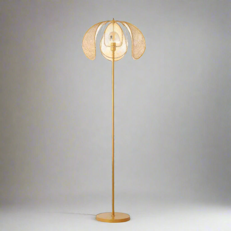 Metal Petal Floor Lamp - Gold Elegance, 63'' Tall, 3000K Warm - Bizaargo