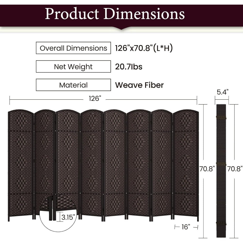 Portable Room Divider - 6ft Folding Privacy Screen - Bizaargo