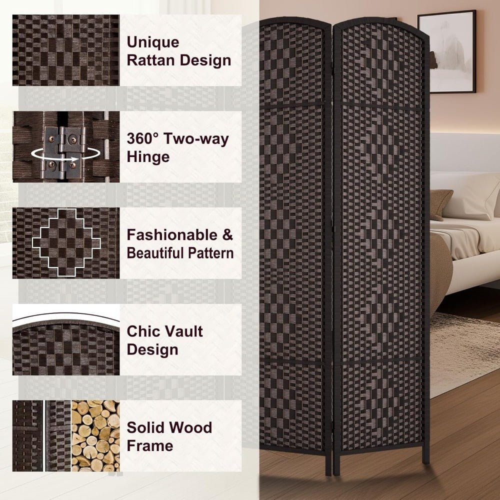 Portable Room Divider - 6ft Folding Privacy Screen - Bizaargo