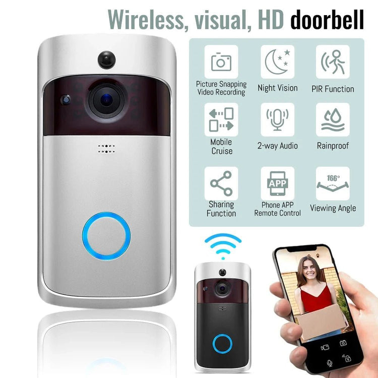 Smart WiFi Video Doorbell - Waterproof, Night Vision - Bizaargo
