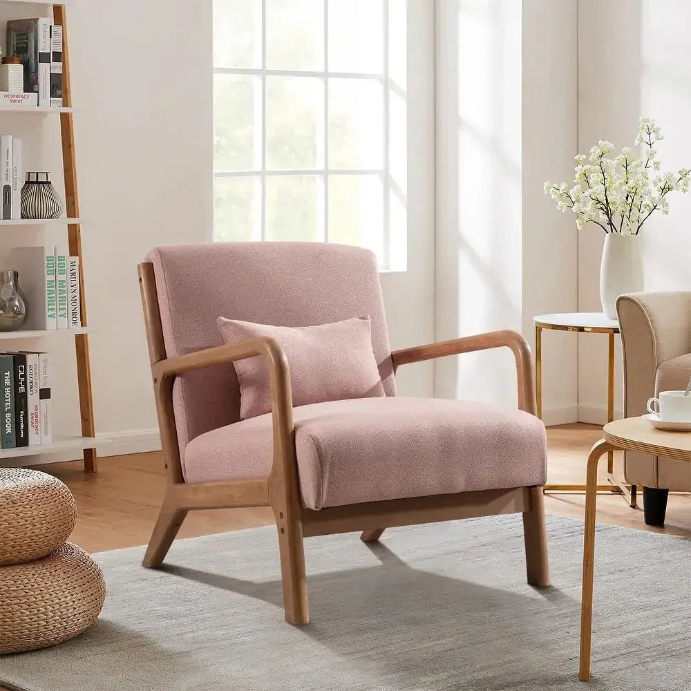 Solid Wood Accent Chair - Mid Century Style Ultimate Comfort - Bizaargo