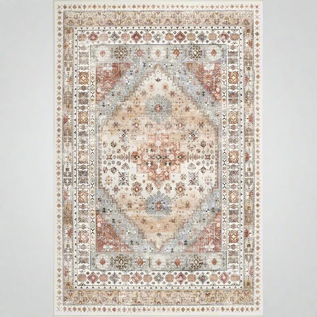 8x10 Washable Area Rug - Vintage Orange Area Rug for Home - Bizaargo