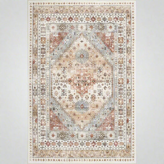 8x10 Washable Area Rug - Vintage Orange Area Rug for Home - Bizaargo