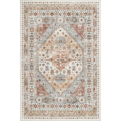 8x10 Washable Area Rug - Vintage Orange Area Rug for Home - Bizaargo