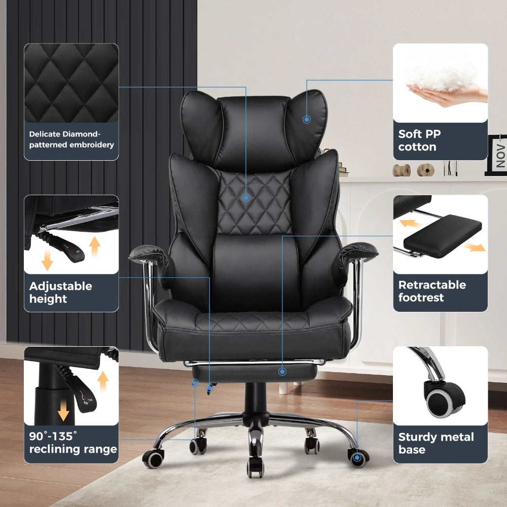 Big & Tall Ergonomic gaming Chair with Footrest & Lumbar Support