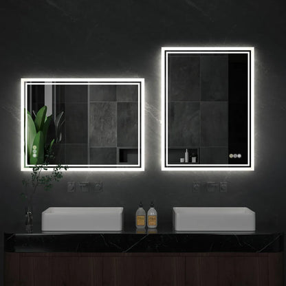 Frameless LED Bathroom Mirror - Dimmable, Anti-Fog, 3 Colors