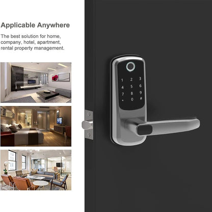 Digital door lock with text on applicability in various settings