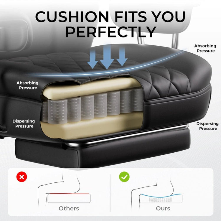 Big & Tall Ergonomic gaming Chair with Footrest & Lumbar Support - Bizaargo