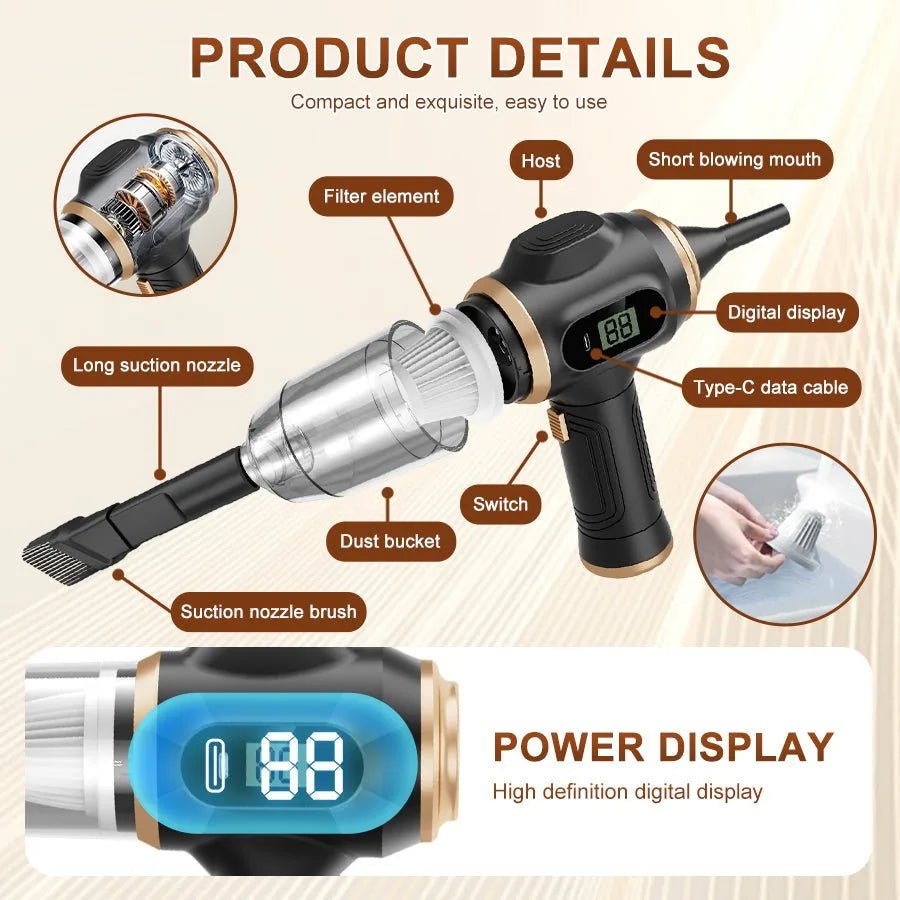 Cordless Handheld Vacuum: Strong Suction for Home & Car - Bizaargo