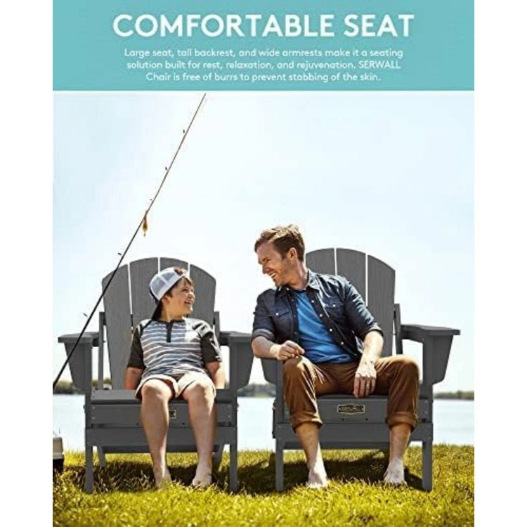 Folding Adirondack Chair - Weather Resistant & Durable - Bizaargo