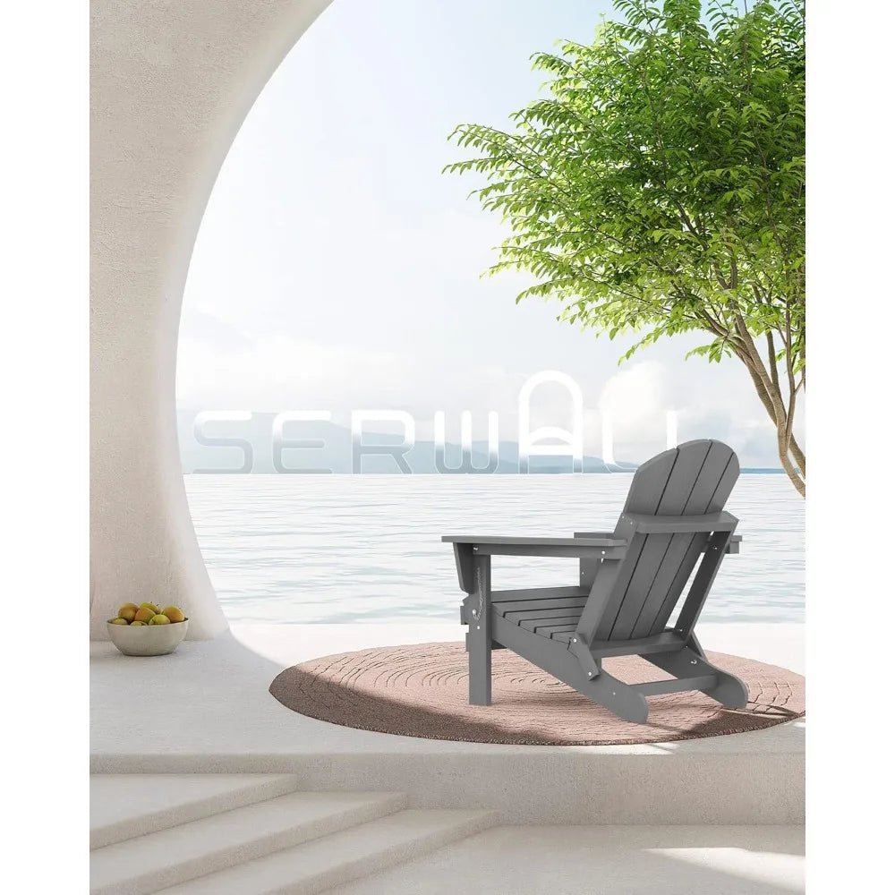 Folding Adirondack Chair - Weather Resistant & Durable - Bizaargo