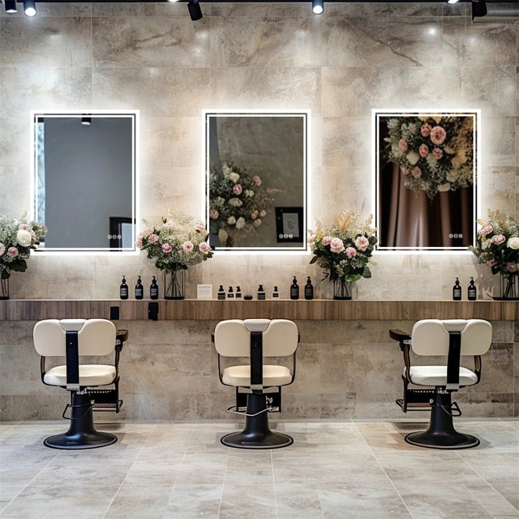 Frameless LED Bathroom Mirror - Dimmable, Anti - Fog, 3 Colors - Bizaargo