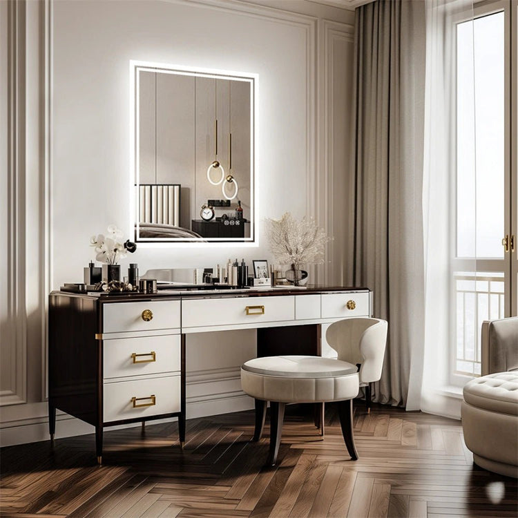 Frameless LED Bathroom Mirror - Dimmable, Anti - Fog, 3 Colors - Bizaargo