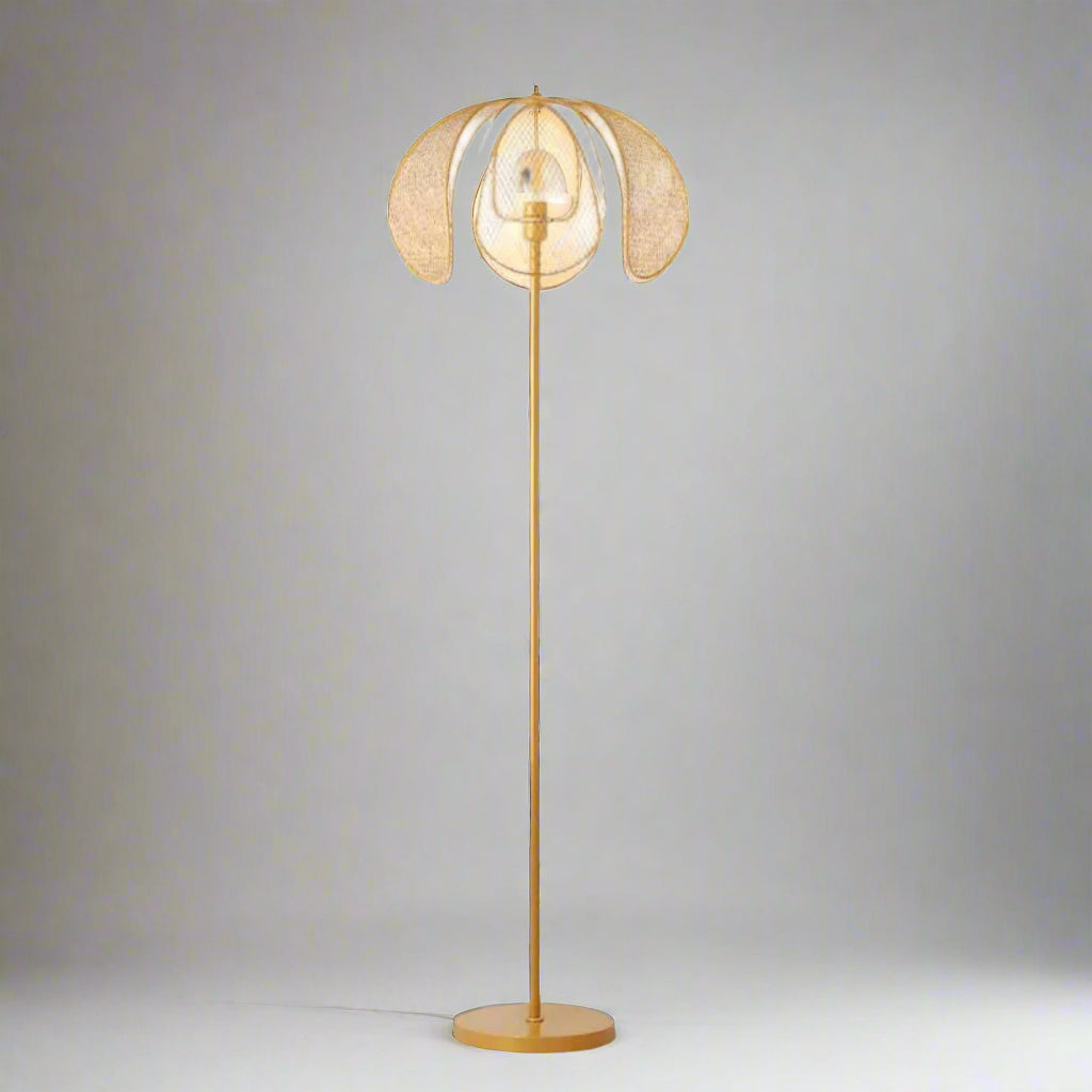 Metal Petal Floor Lamp - Gold Elegance, 63'' Tall, 3000K Warm - Bizaargo