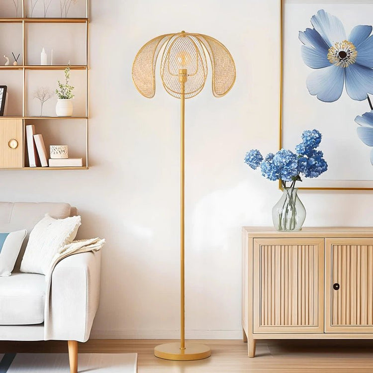 Metal Petal Floor Lamp - Gold Elegance, 63'' Tall, 3000K Warm - Bizaargo