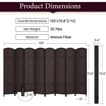 Portable Room Divider - 6ft Folding Privacy Screen - Bizaargo