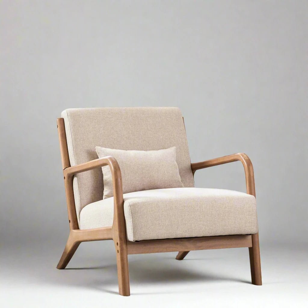 Solid Wood Accent Chair - Mid Century Style Ultimate Comfort - Bizaargo