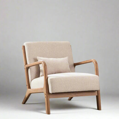 Solid Wood Accent Chair - Mid Century Style Ultimate Comfort - Bizaargo