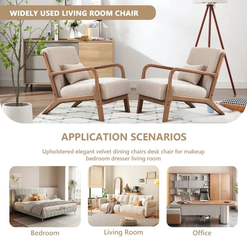 Solid Wood Accent Chair - Mid Century Style Ultimate Comfort - Bizaargo