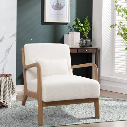 Solid Wood Accent Chair - Mid Century Style Ultimate Comfort - Bizaargo